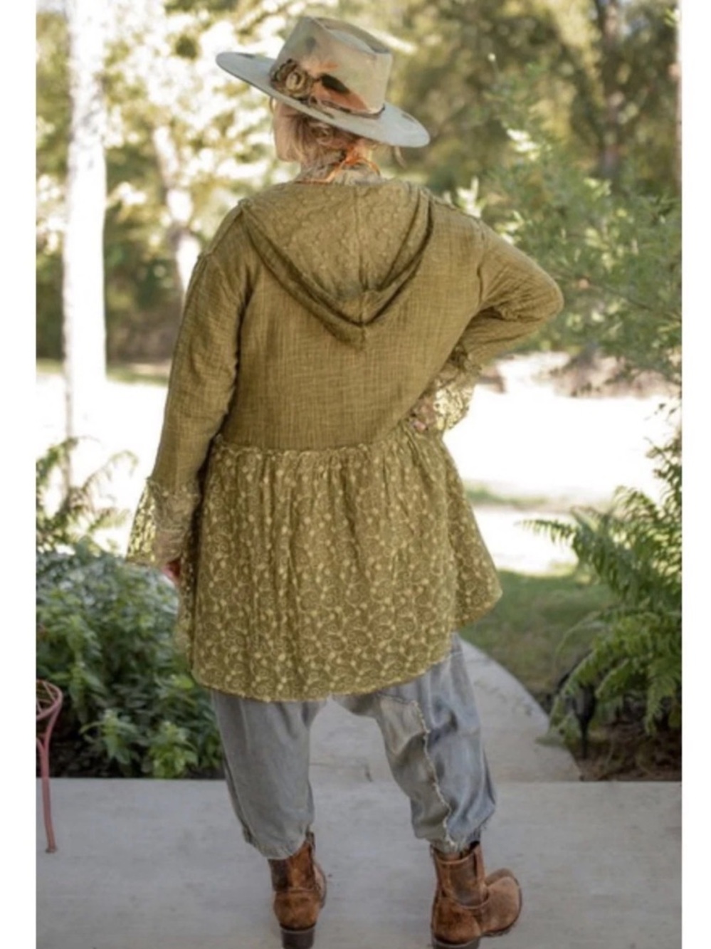 Olive Green Boho Cardigan Layering Jacket - Women - Picture 2 of 7